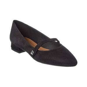 Aquatalia Priya Waterproof Suede Flat, Black
